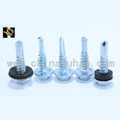 White galvanized self drilling screws